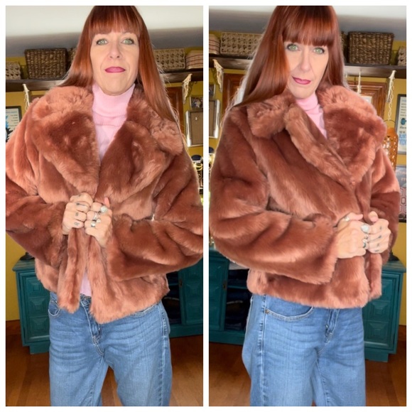 Dusty Rose Faux Fur Jacket - Picture 15 of 15